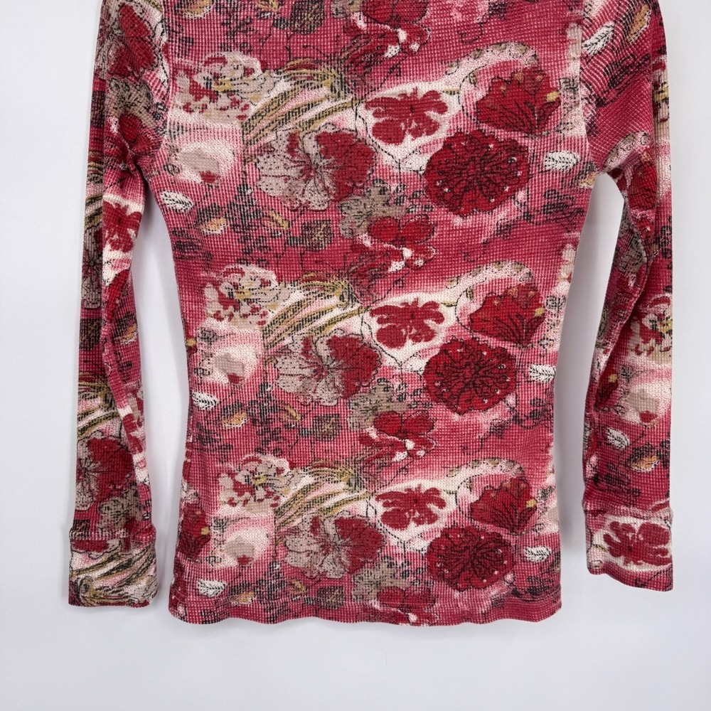 The North Face Thermal Top Womens XS Red Floral Cotton Blend Hiking Camping - Picture 8 of 13
